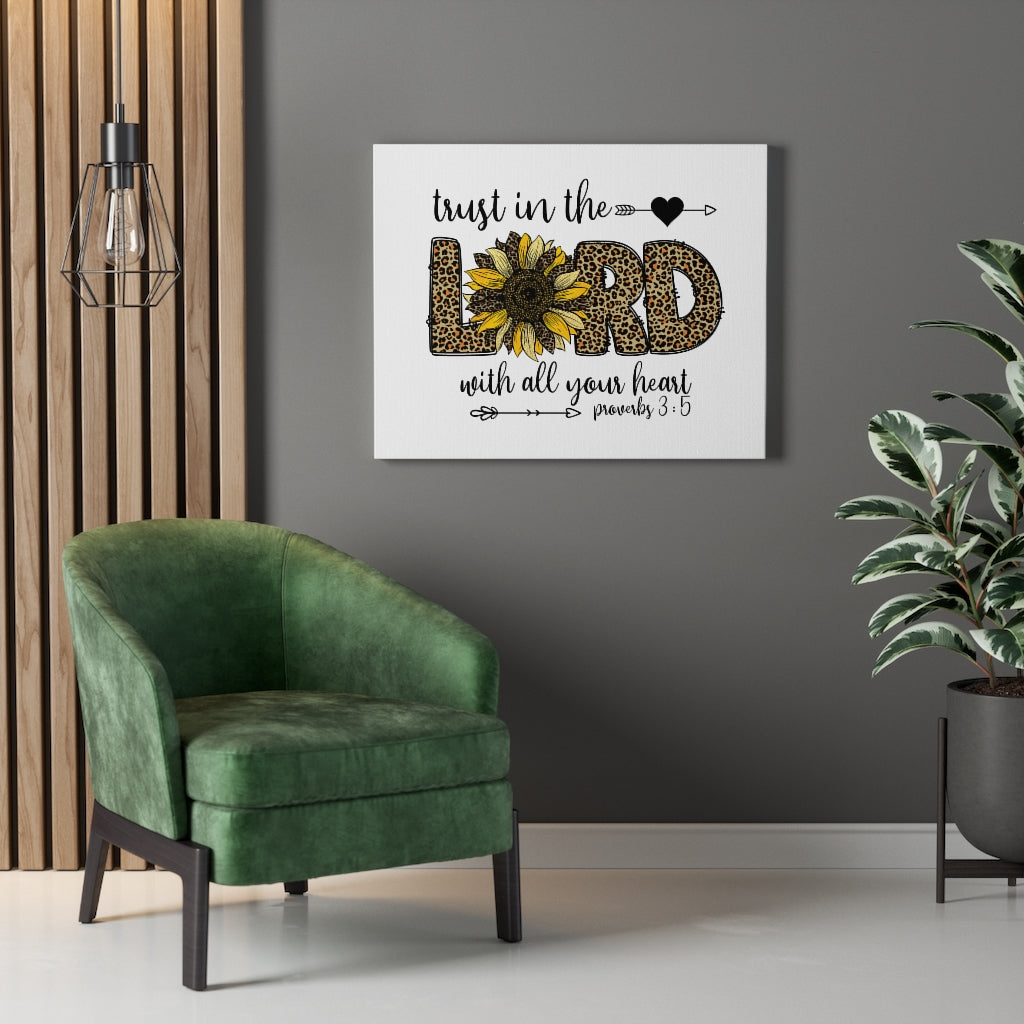 Trust In The Lord Leopard Proverbs 3:5 Bible Verse Canvas Christian Wall Art Ready to Hang Unframed-Express Your Love Gifts