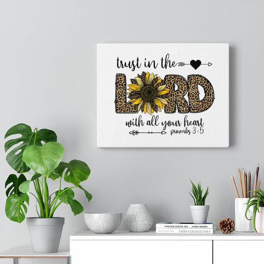 Trust In The Lord Leopard Proverbs 3:5 Bible Verse Canvas Christian Wall Art Ready to Hang Unframed-Express Your Love Gifts