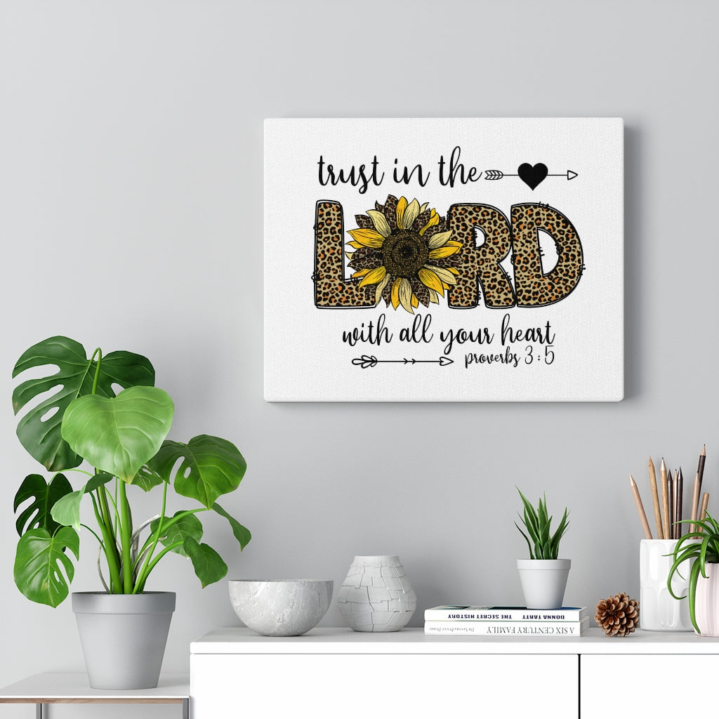 Trust In The Lord Leopard Proverbs 3:5 Bible Verse Canvas Christian Wall Art Ready to Hang Unframed-Express Your Love Gifts
