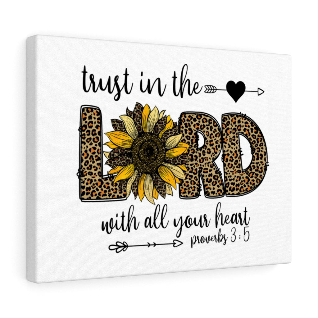 Trust In The Lord Leopard Proverbs 3:5 Bible Verse Canvas Christian Wall Art Ready to Hang Unframed-Express Your Love Gifts