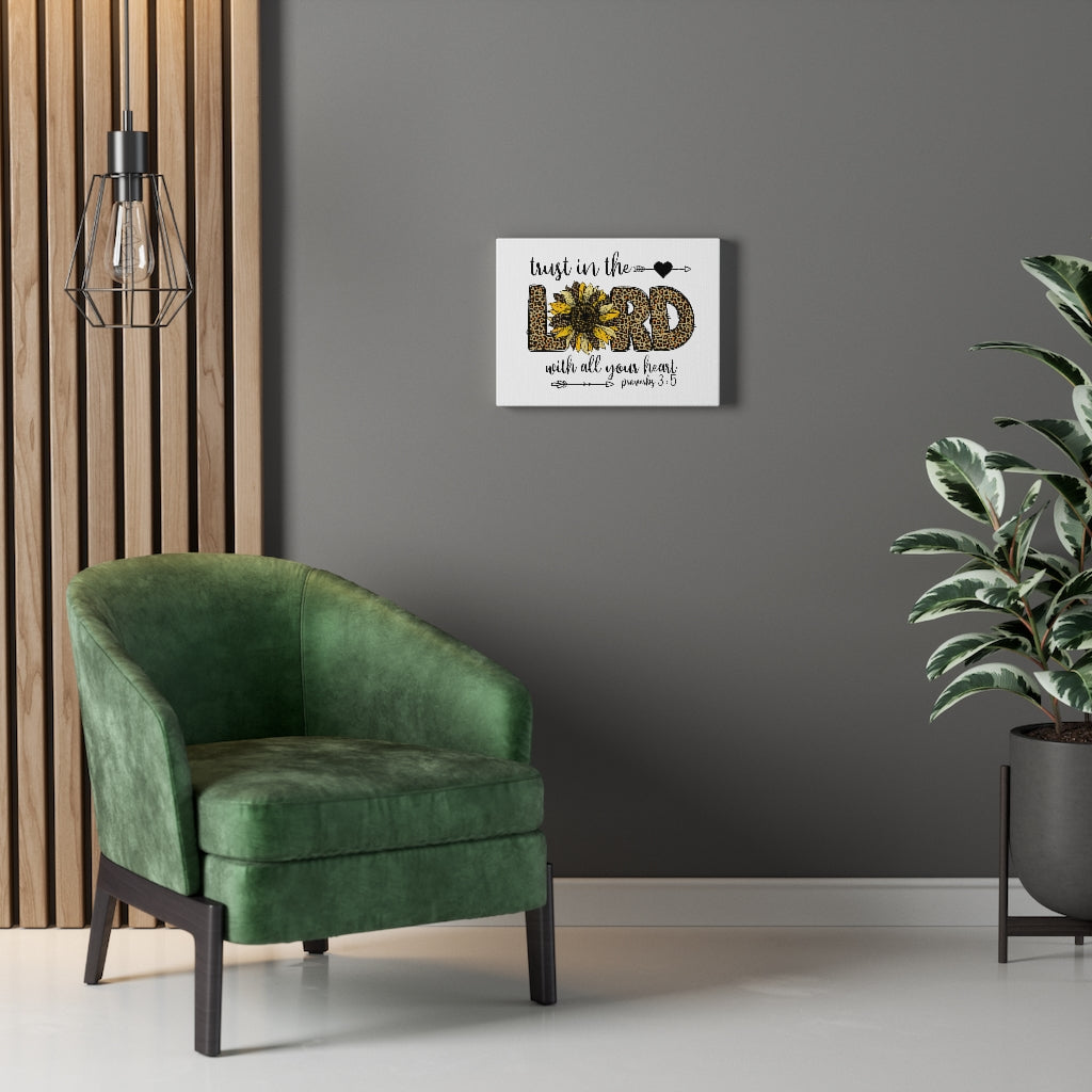 Trust In The Lord Leopard Proverbs 3:5 Bible Verse Canvas Christian Wall Art Ready to Hang Unframed-Express Your Love Gifts