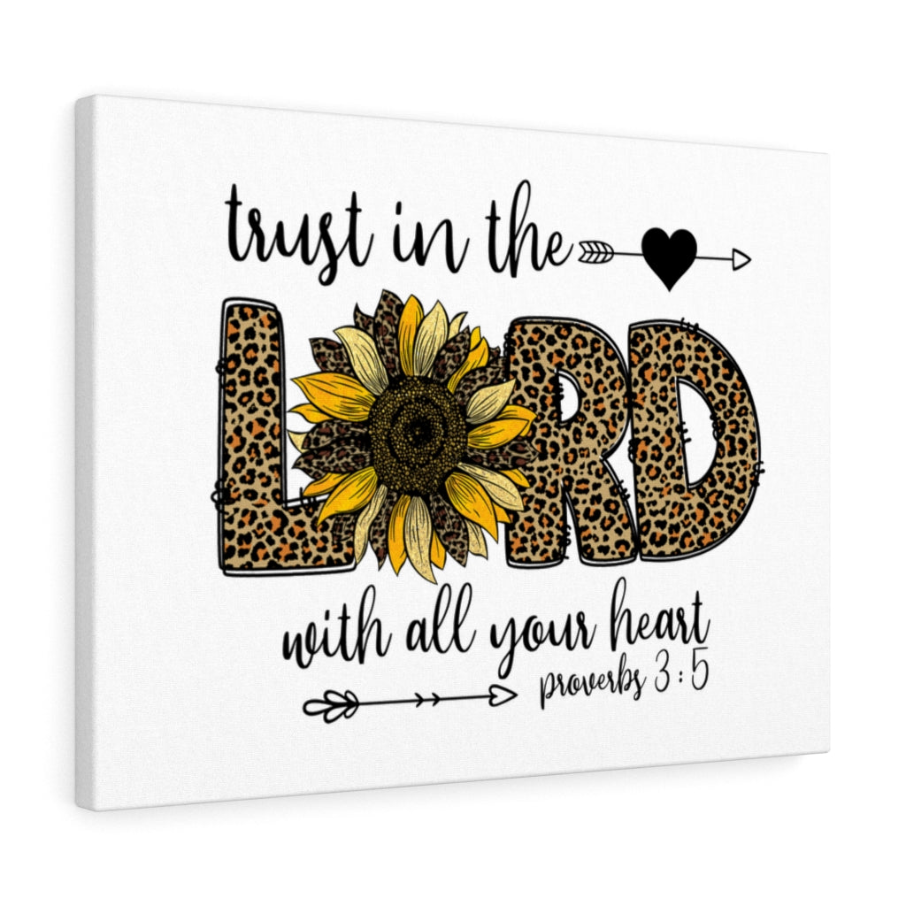 Trust In The Lord Leopard Proverbs 3:5 Bible Verse Canvas Christian Wall Art Ready to Hang Unframed-Express Your Love Gifts