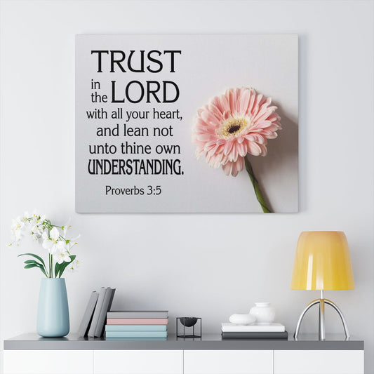 Scripture Walls Trust in The Lord Proverbs 3:5 Flower Wall Art Christian Home Decor Unframed-Express Your Love Gifts