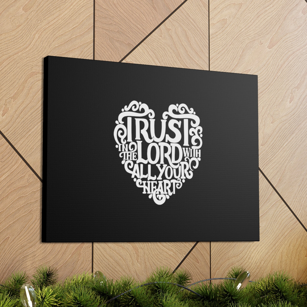 Trust In The Lord Proverbs 3:5 Heart Christian Wall Art Bible Verse Print Ready to Hang Unframed-Express Your Love Gifts