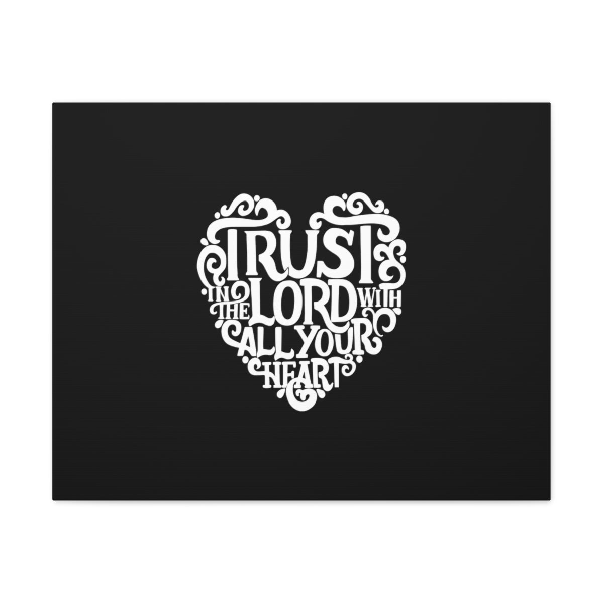 Trust In The Lord Proverbs 3:5 Heart Christian Wall Art Bible Verse Print Ready to Hang Unframed-Express Your Love Gifts