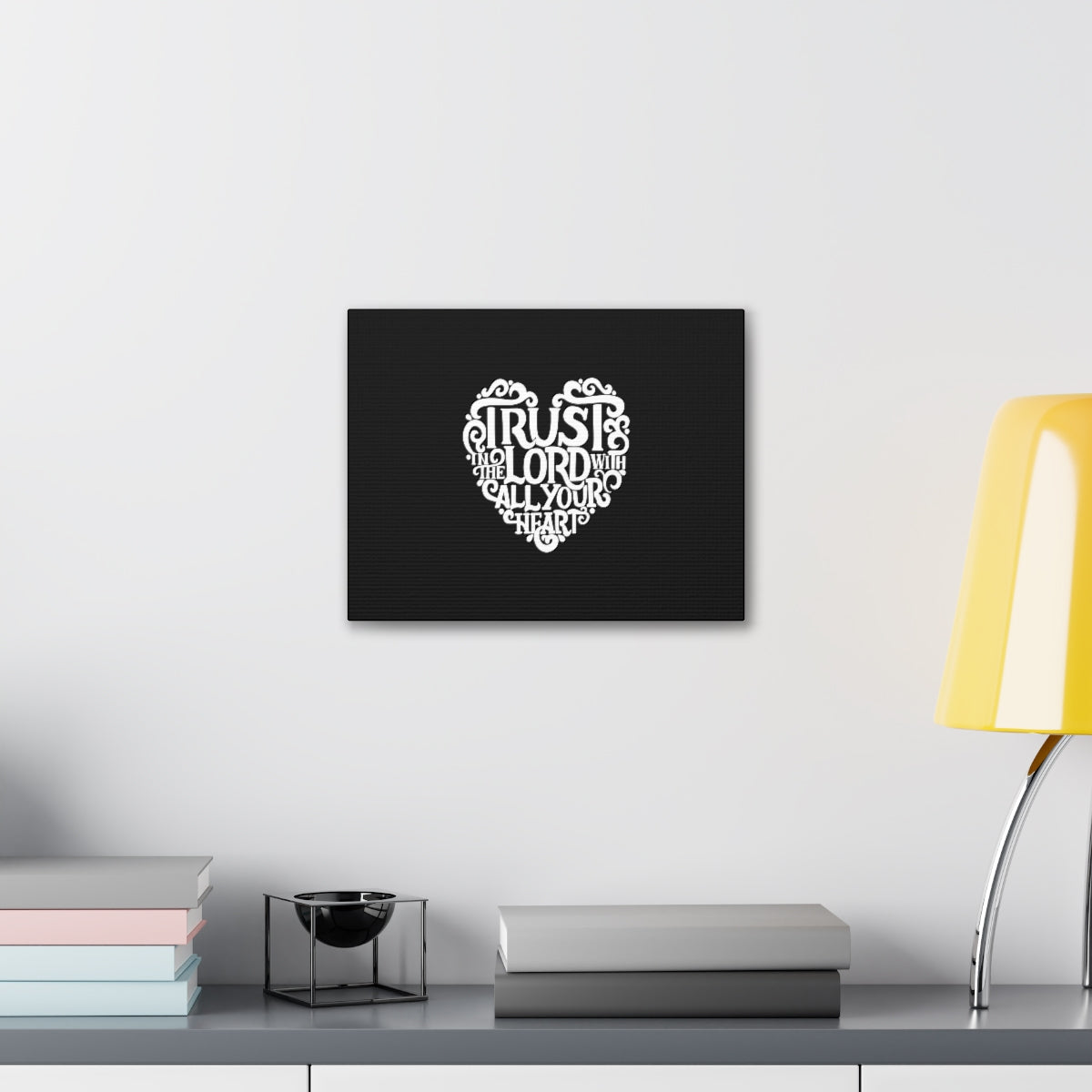 Trust In The Lord Proverbs 3:5 Heart Christian Wall Art Bible Verse Print Ready to Hang Unframed-Express Your Love Gifts