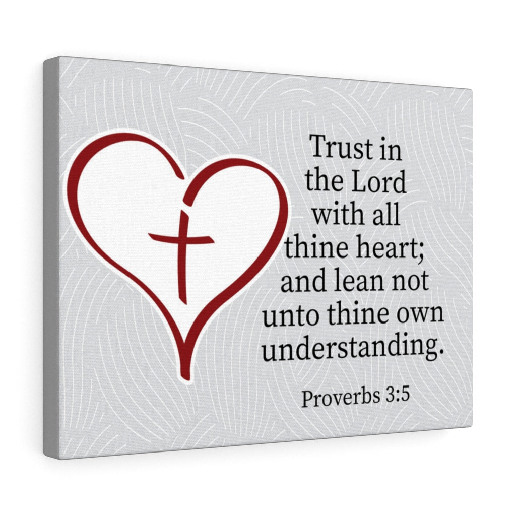 Trust in the Lord Proverbs 3:5 Heart Cross Wall Art Christian Home Decor Unframed-Express Your Love Gifts