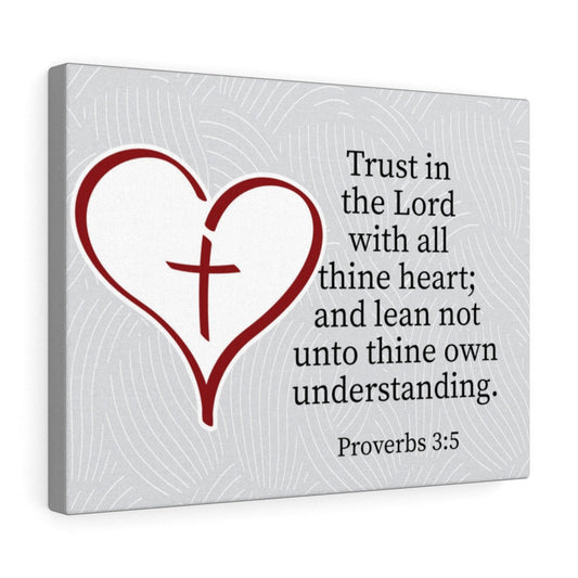 Trust in the Lord Proverbs 3:5 Heart Cross Wall Art Christian Home Decor Unframed-Express Your Love Gifts