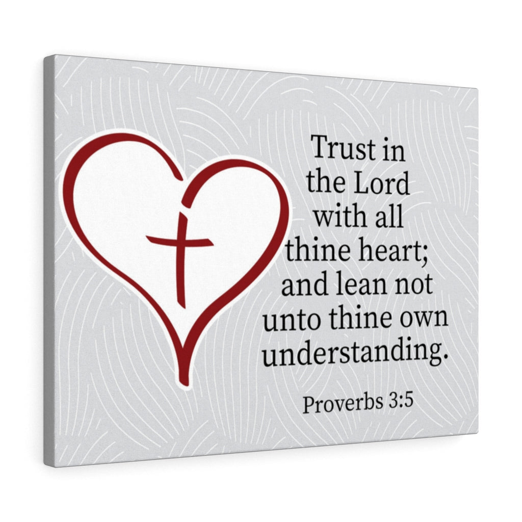 Scripture Walls Trust in the Lord Proverbs 3:5 Heart Cross Wall Art Christian Home Decor Unframed-Express Your Love Gifts