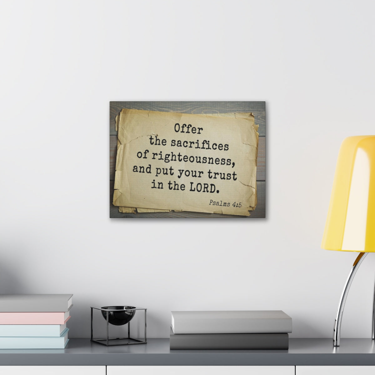 Scripture Walls Trust In The Lord Psalms 4:5 Bible Verse Canvas Christian Wall Art Bible Verse Print Ready To Hang Unframed-Express Your Love Gifts