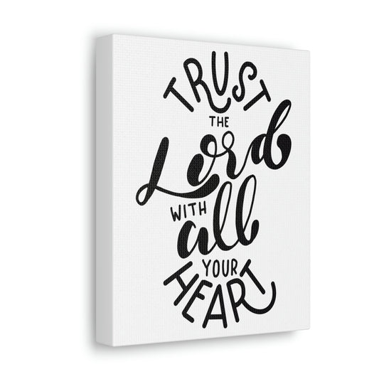 Scripture Walls Trust in The Lord With All Your Heart Psalm 118:8 Bible Verse Canvas Christian Wall Art Ready To Hang Unframed-Express Your Love Gifts