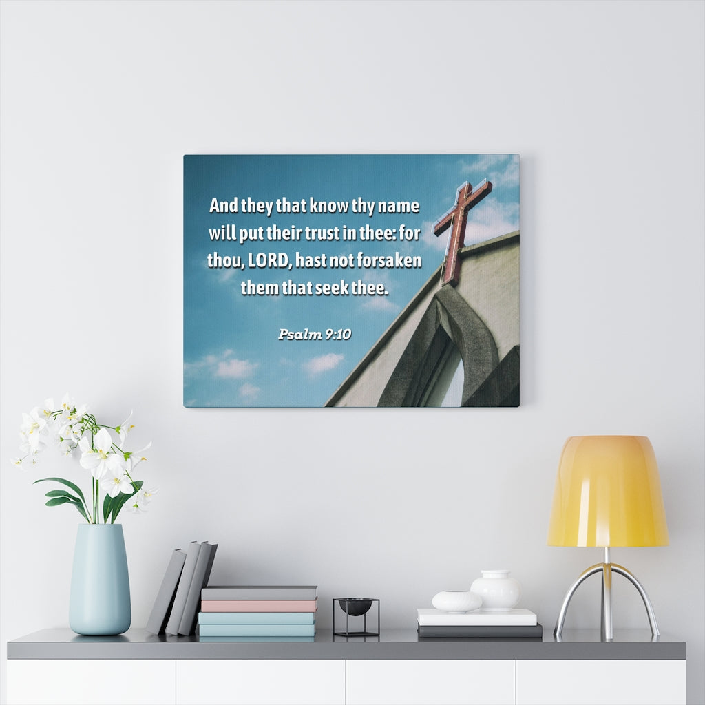 Trust In Thee Psalms 9:10 Bible Verse Canvas Christian Wall Art Ready to Hang Unframed-Express Your Love Gifts