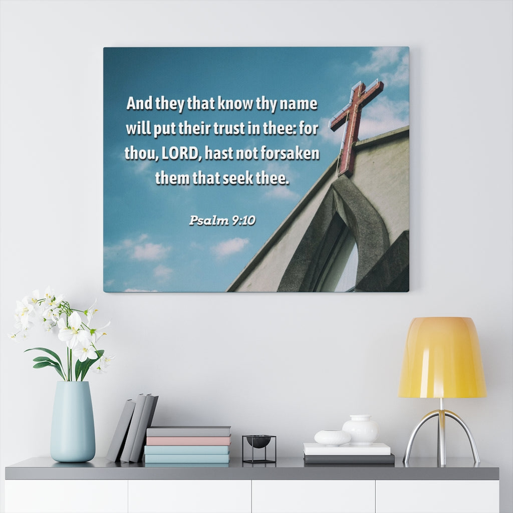 Trust In Thee Psalms 9:10 Bible Verse Canvas Christian Wall Art Ready to Hang Unframed-Express Your Love Gifts