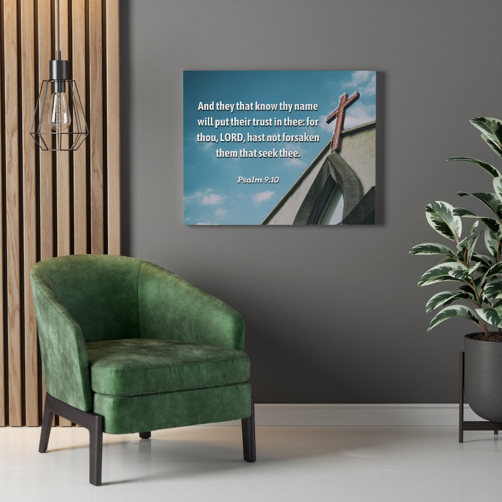 Trust In Thee Psalms 9:10 Bible Verse Canvas Christian Wall Art Ready to Hang Unframed-Express Your Love Gifts