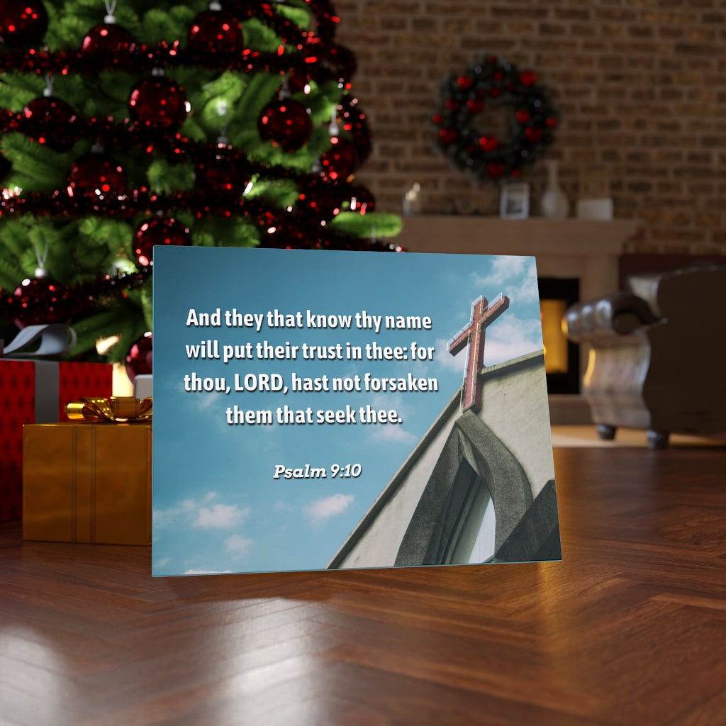 Trust In Thee Psalms 9:10 Bible Verse Canvas Christian Wall Art Ready to Hang Unframed-Express Your Love Gifts