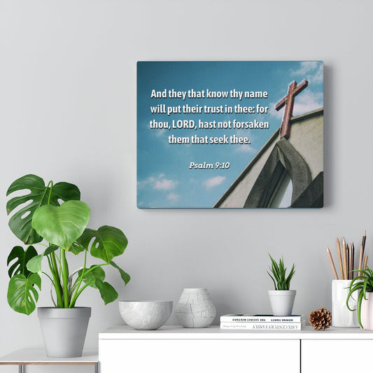 Trust In Thee Psalms 9:10 Bible Verse Canvas Christian Wall Art Ready to Hang Unframed-Express Your Love Gifts