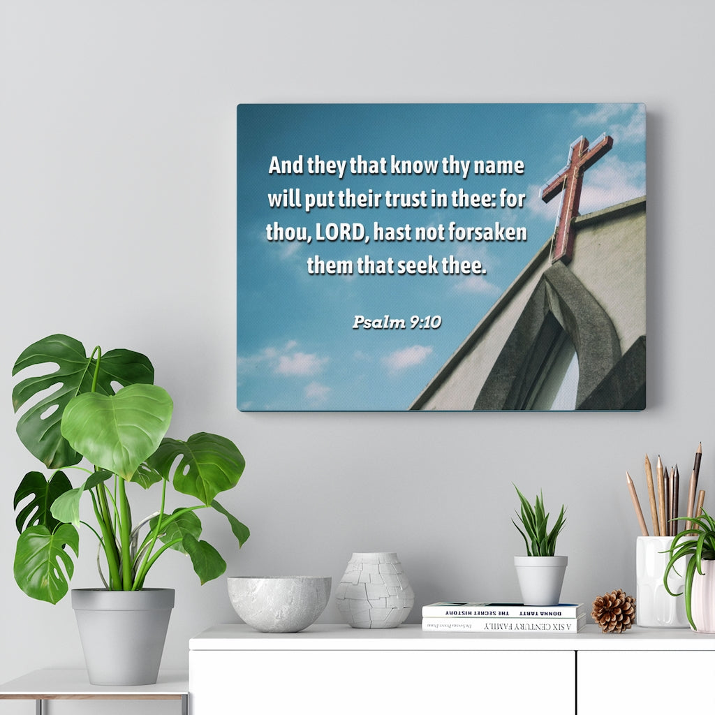 Trust In Thee Psalms 9:10 Bible Verse Canvas Christian Wall Art Ready to Hang Unframed-Express Your Love Gifts