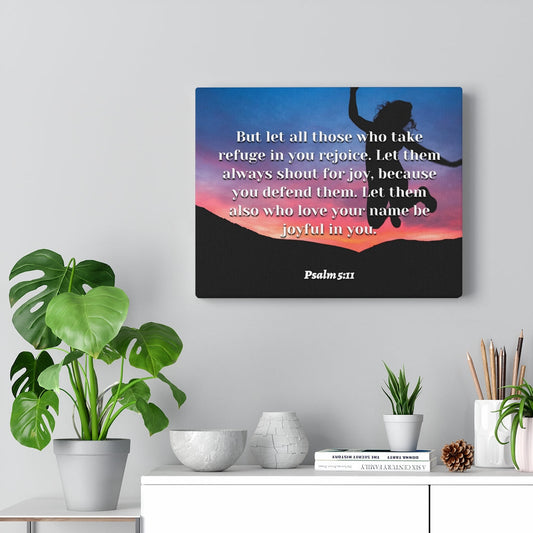 Trust In You Psalm 5:11 Bible Verse Canvas Christian Wall Art Ready to Hang Unframed-Express Your Love Gifts