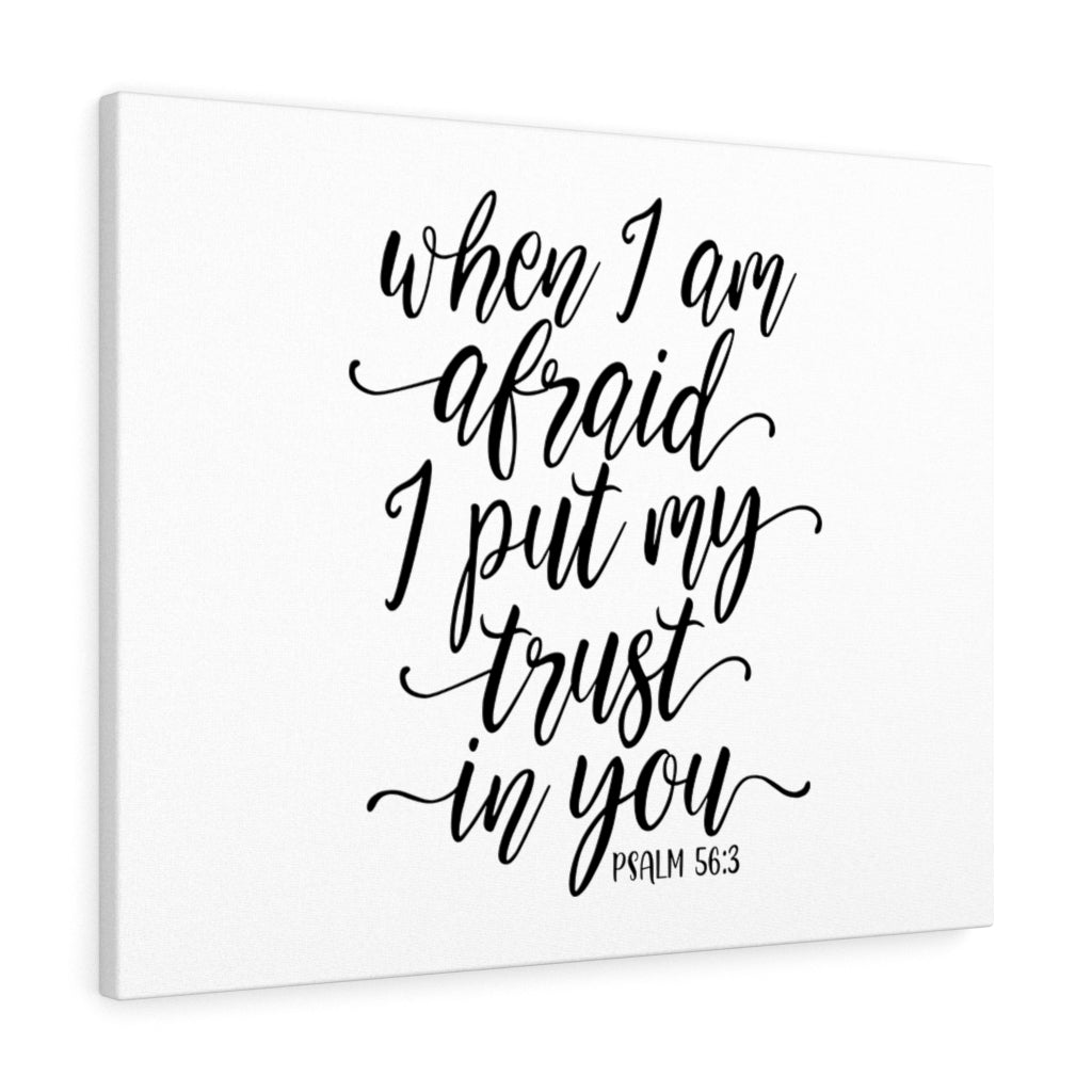 Trust In You Psalm 56:3 White Bible Verse Canvas Christian Wall Art Ready to Hang Unframed-Express Your Love Gifts