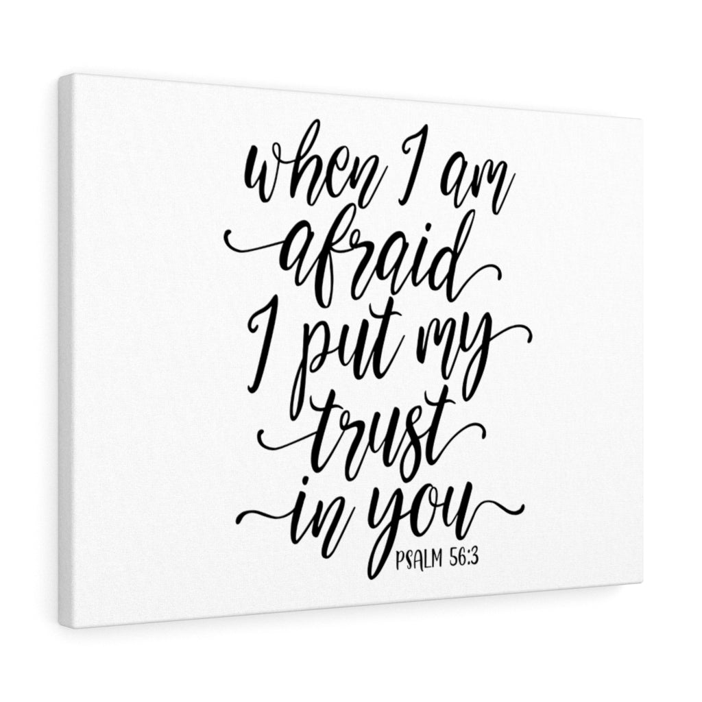 Trust In You Psalm 56:3 White Bible Verse Canvas Christian Wall Art Ready to Hang Unframed-Express Your Love Gifts