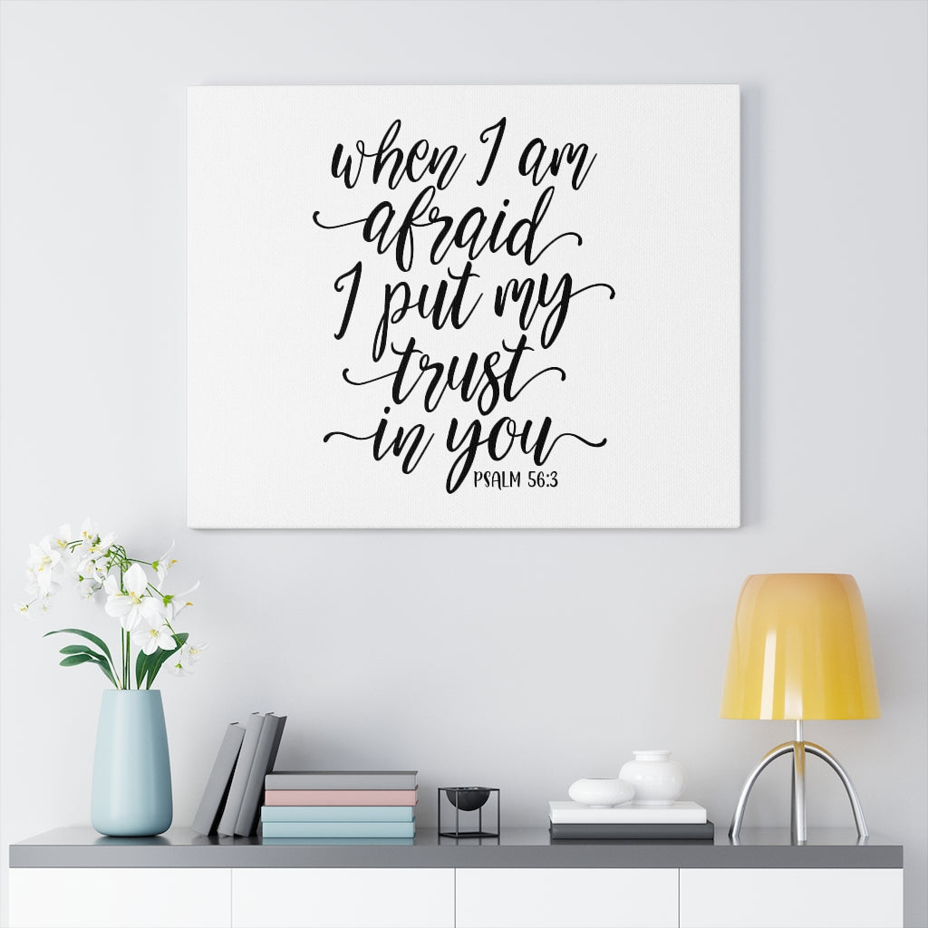 Trust In You Psalm 56:3 White Bible Verse Canvas Christian Wall Art Ready to Hang Unframed-Express Your Love Gifts