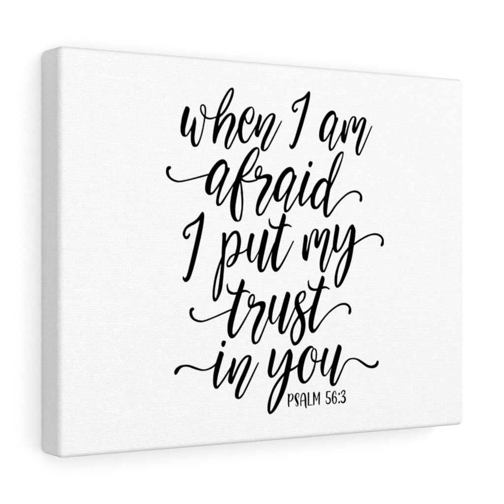 Trust In You Psalm 56:3 White Bible Verse Canvas Christian Wall Art Ready to Hang Unframed-Express Your Love Gifts