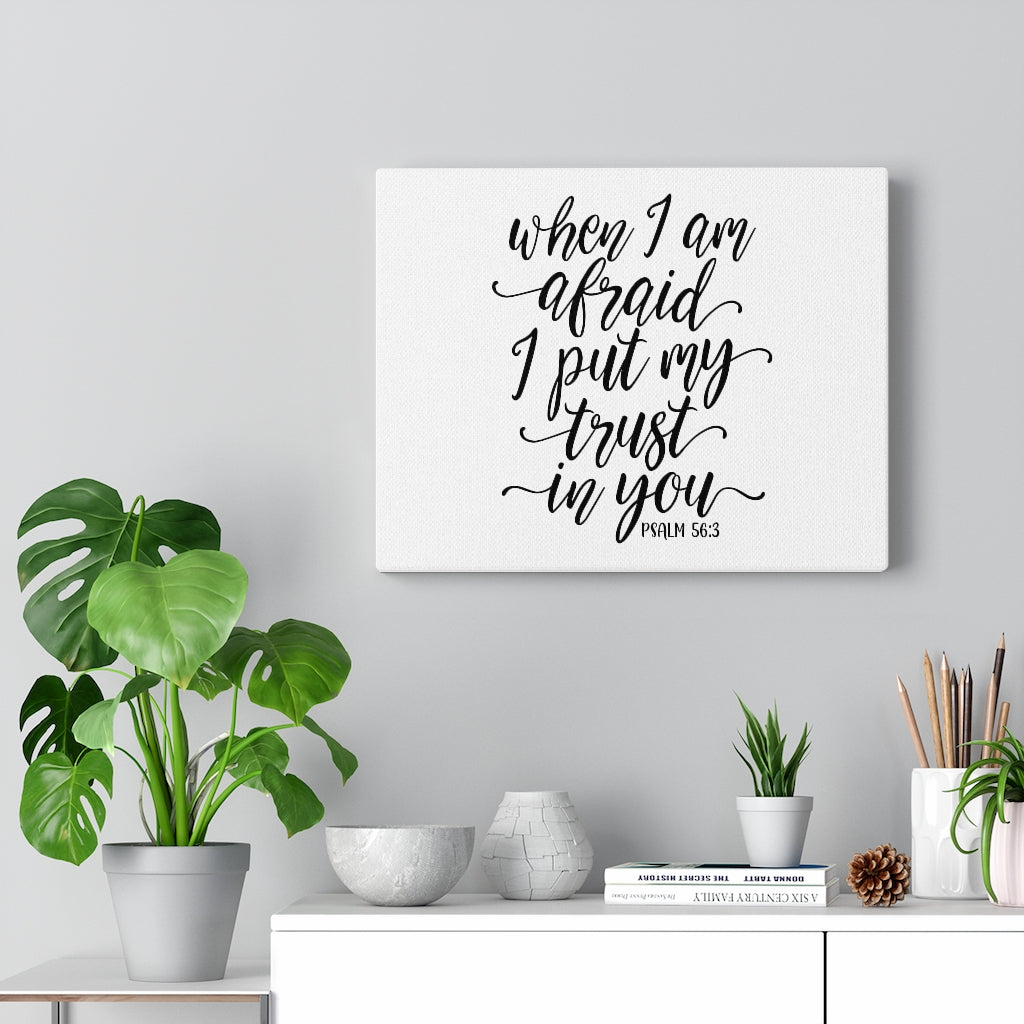 Trust In You Psalm 56:3 White Bible Verse Canvas Christian Wall Art Ready to Hang Unframed-Express Your Love Gifts