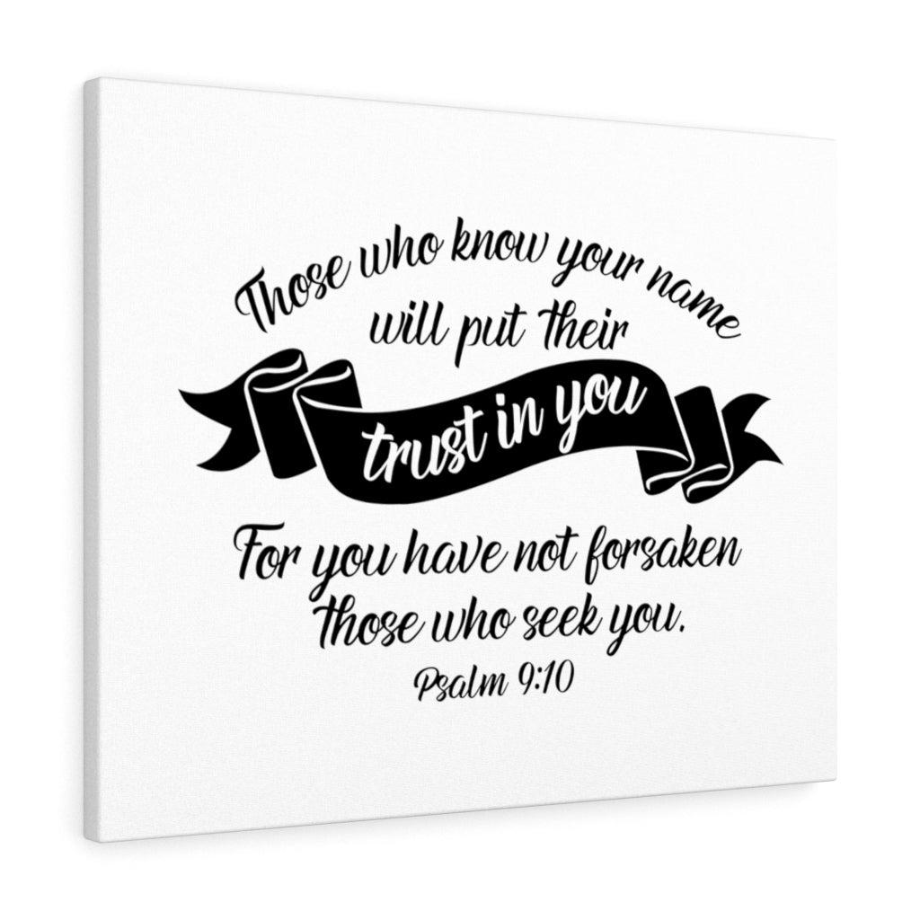 Trust In You Psalm 9:10 Bible Verse Canvas Christian Wall Art Ready to Hang Unframed-Express Your Love Gifts
