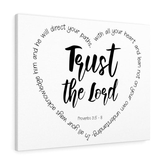 Trust The Lord Proverbs 3:5 - 8 Bible Verse Canvas Christian Wall Art Ready to Hang Unframed-Express Your Love Gifts