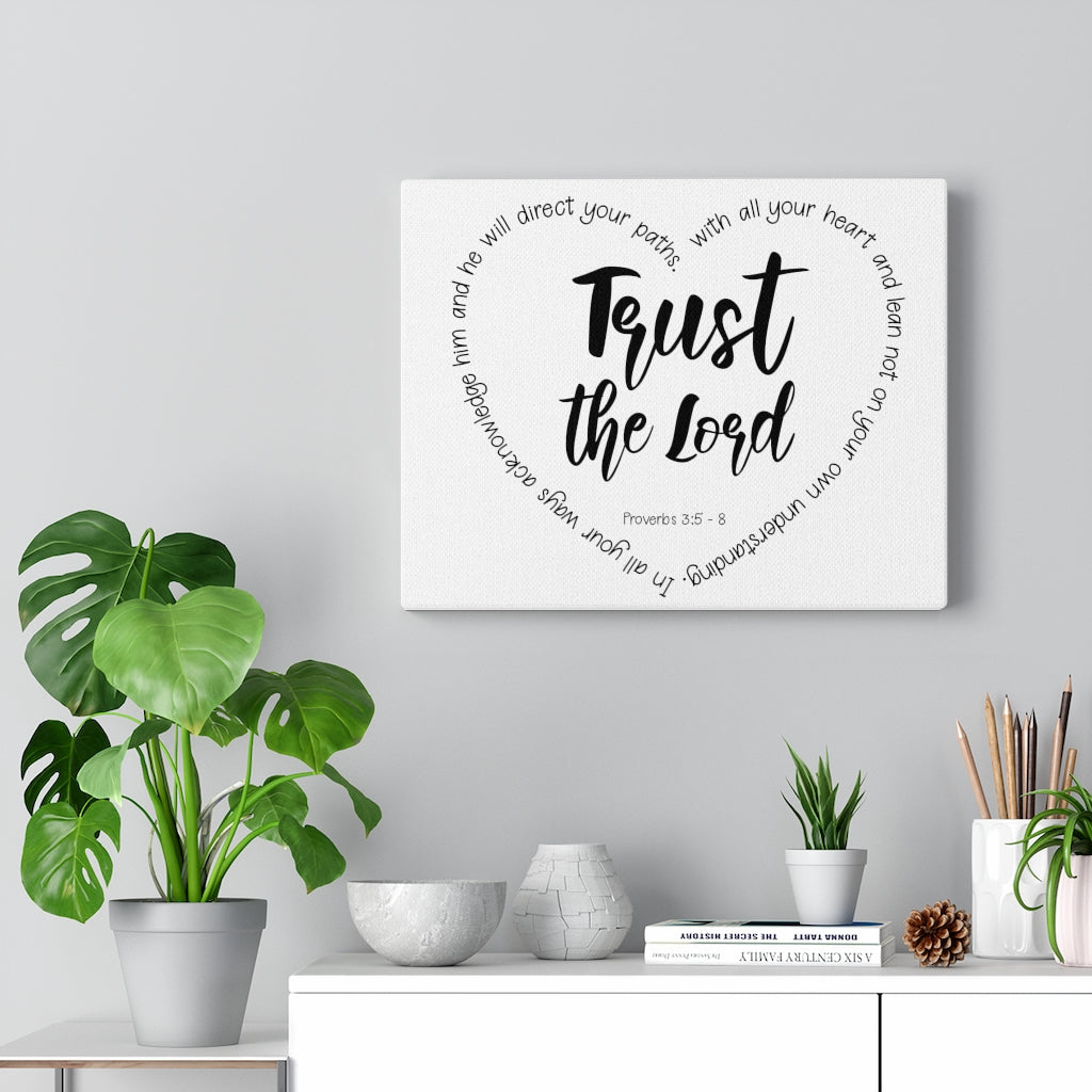 Scripture Walls Trust The Lord Proverbs 3:5 - 8 Bible Verse Canvas Christian Wall Art Ready to Hang Unframed-Express Your Love Gifts