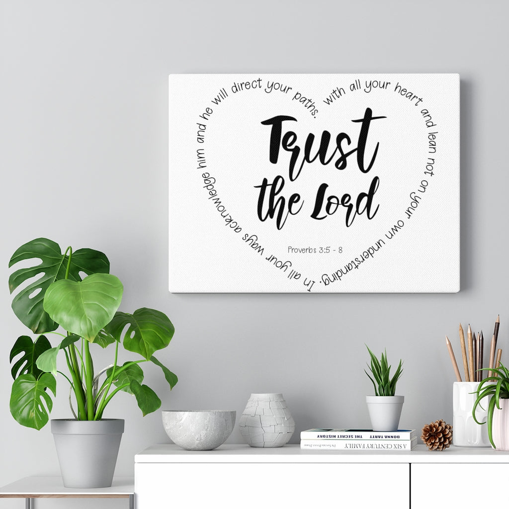 Scripture Walls Trust The Lord Proverbs 3:5 - 8 Bible Verse Canvas Christian Wall Art Ready to Hang Unframed-Express Your Love Gifts