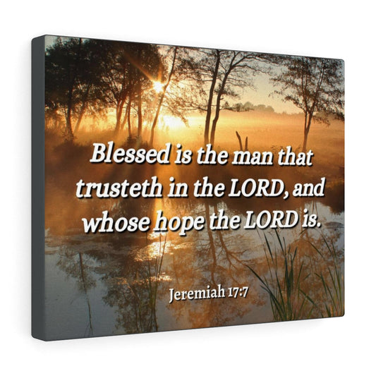 Trusteth Jeremiah 17:7 Bible Verse Canvas Christian Wall Art Ready to Hang Unframed-Express Your Love Gifts