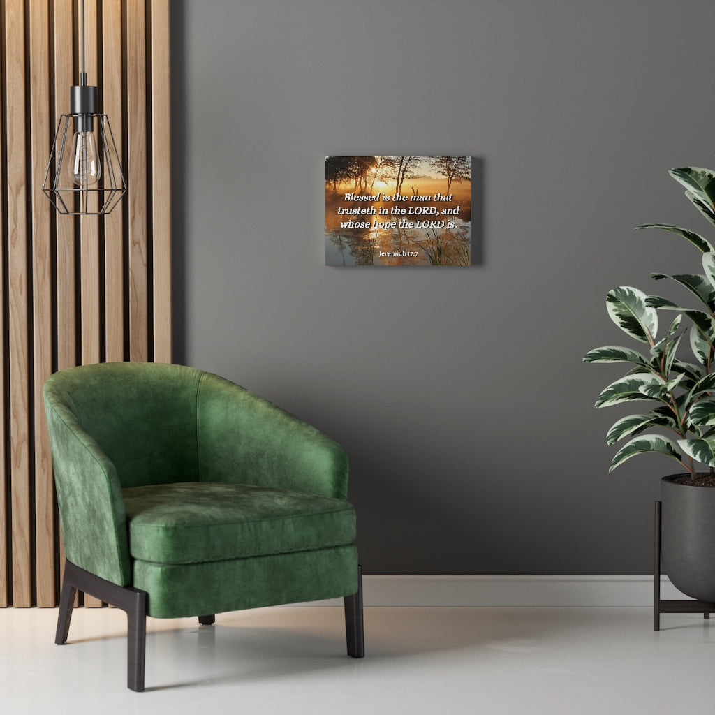 Trusteth Jeremiah 17:7 Bible Verse Canvas Christian Wall Art Ready to Hang Unframed-Express Your Love Gifts