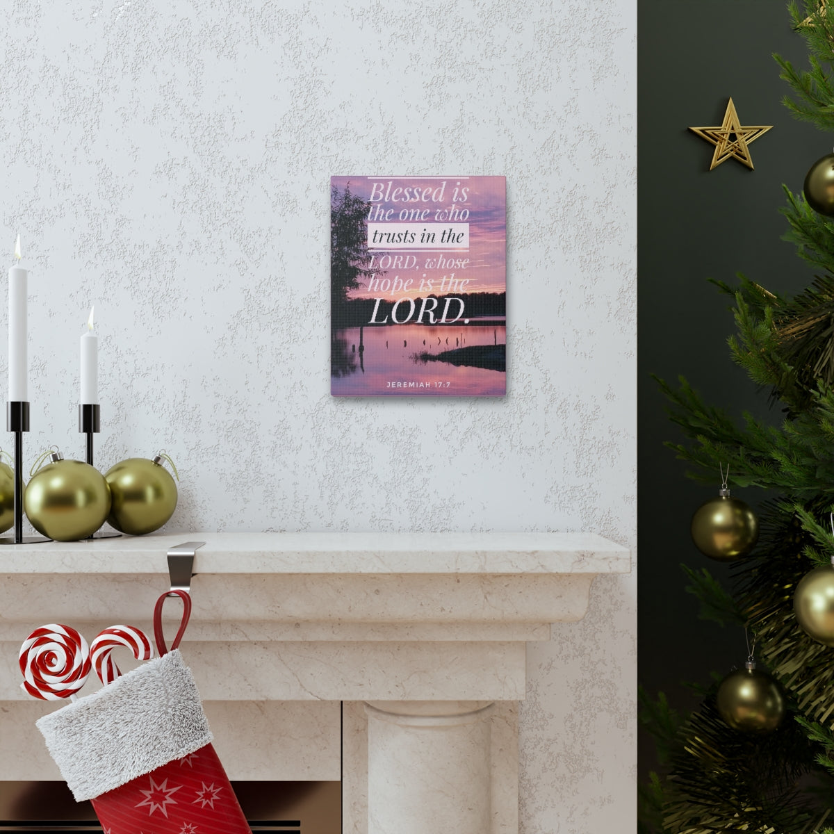 Scripture Walls Trusts In The Lord Jeremiah 17:7 Bible Verse Canvas Christian Wall Art Bible Verse Print Ready To Hang Unframed-Express Your Love Gifts