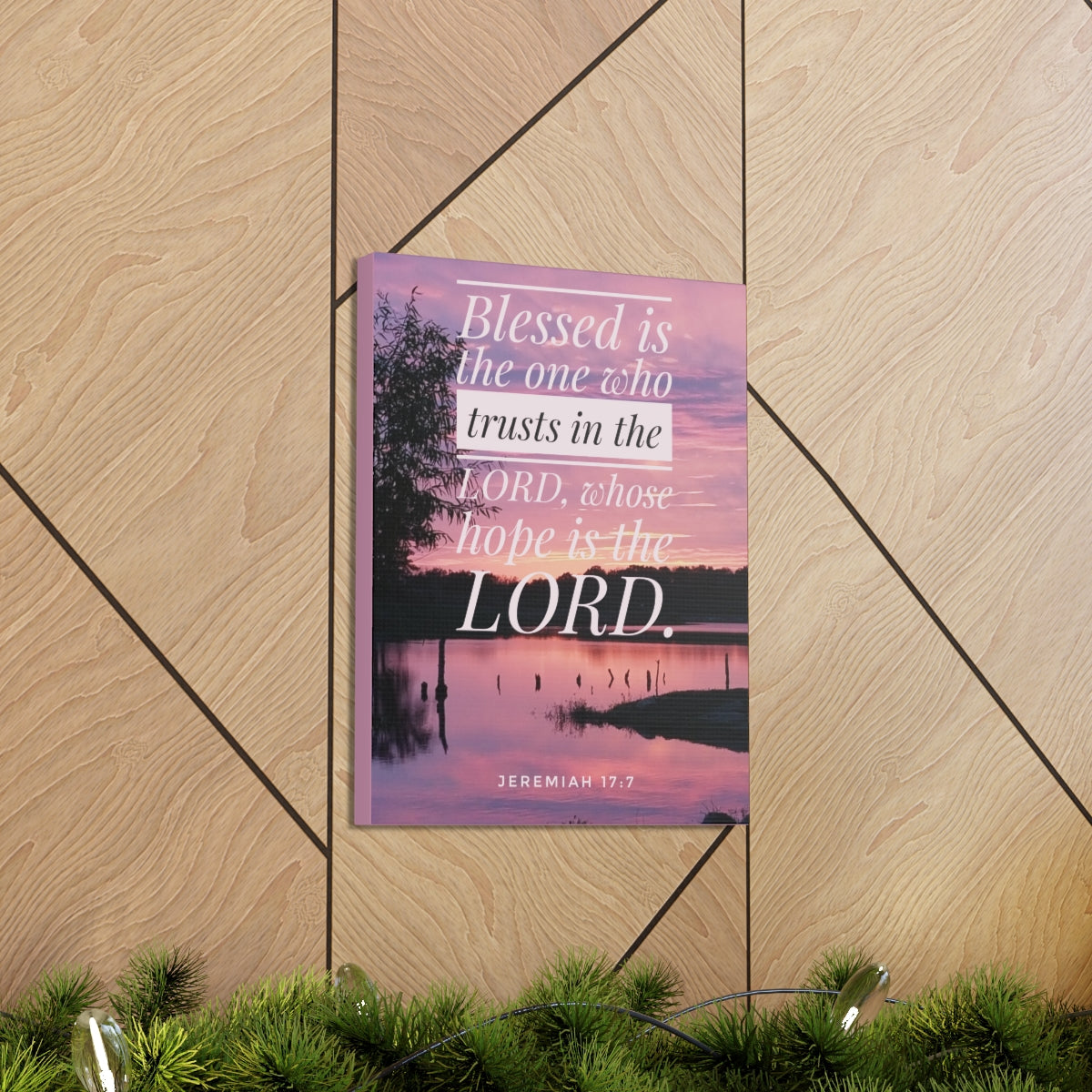 Scripture Walls Trusts In The Lord Jeremiah 17:7 Bible Verse Canvas Christian Wall Art Bible Verse Print Ready To Hang Unframed-Express Your Love Gifts