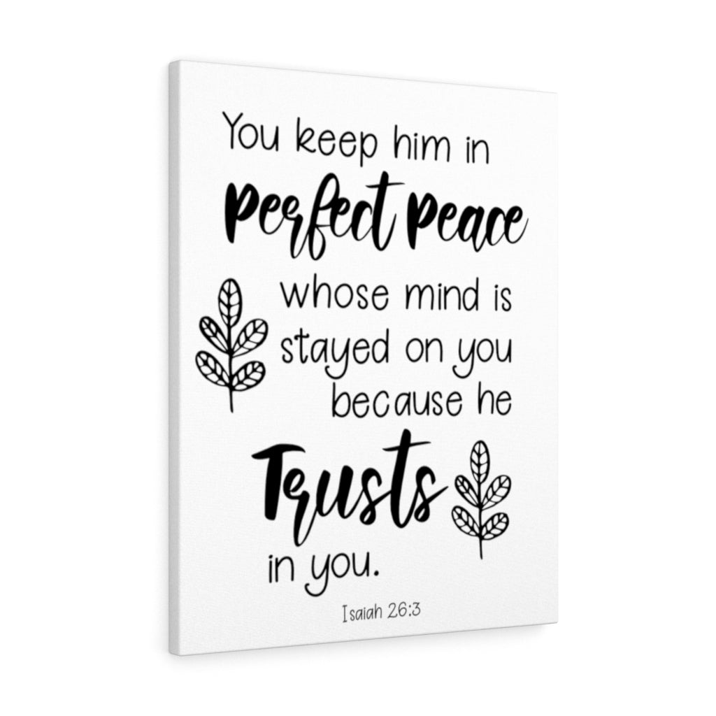 Trusts In You Isaiah 26:3 Bible Verse Canvas Christian Wall Art Ready to Hang Unframed-Express Your Love Gifts