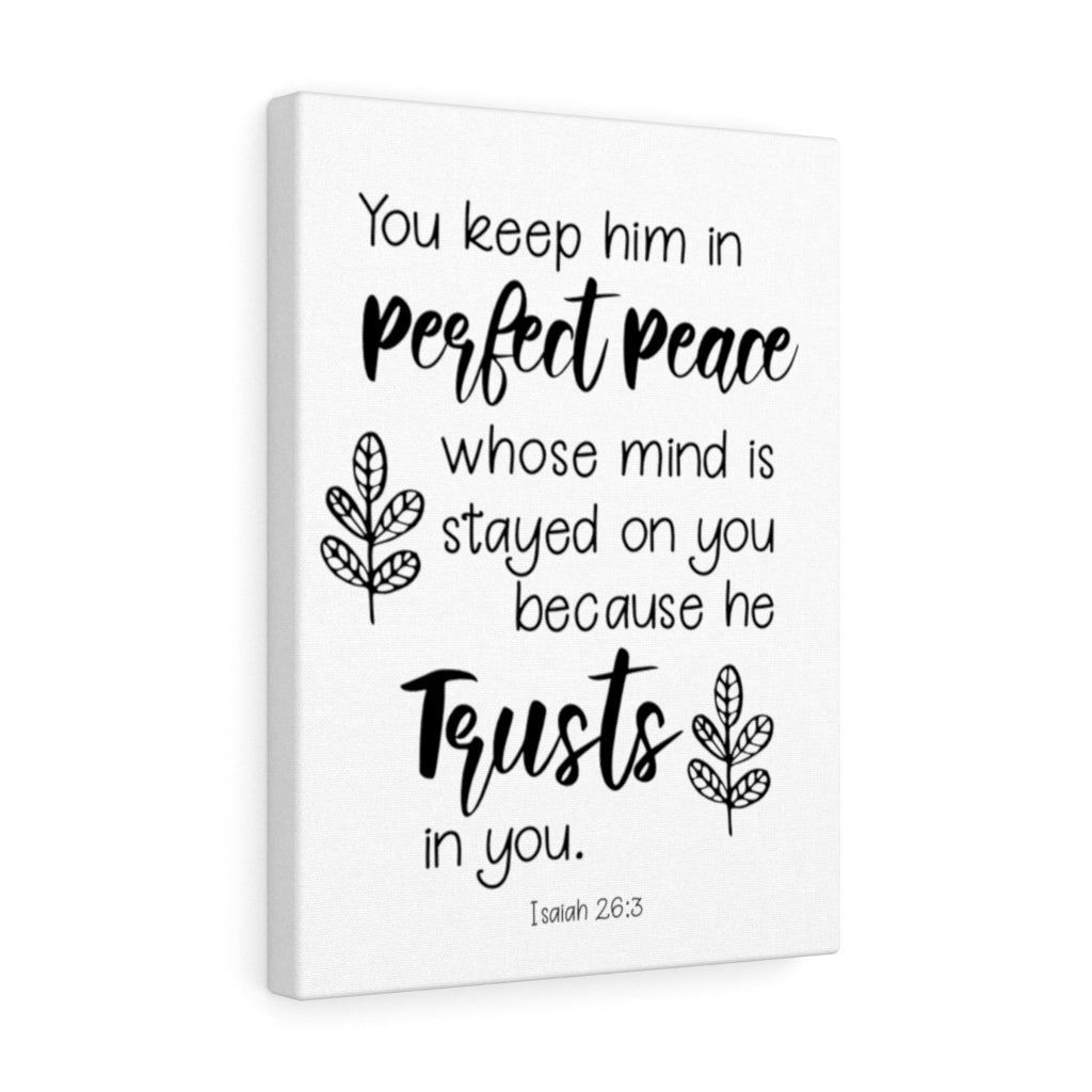 Scripture Walls Trusts In You Isaiah 26:3 Bible Verse Canvas Christian Wall Art Ready to Hang Unframed-Express Your Love Gifts