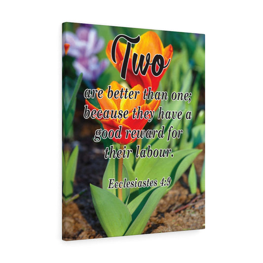 Two Are Better Than One Ecclesiastes 4:9 Bible Verse Canvas Christian Wall Art Ready to Hang Unframed-Express Your Love Gifts