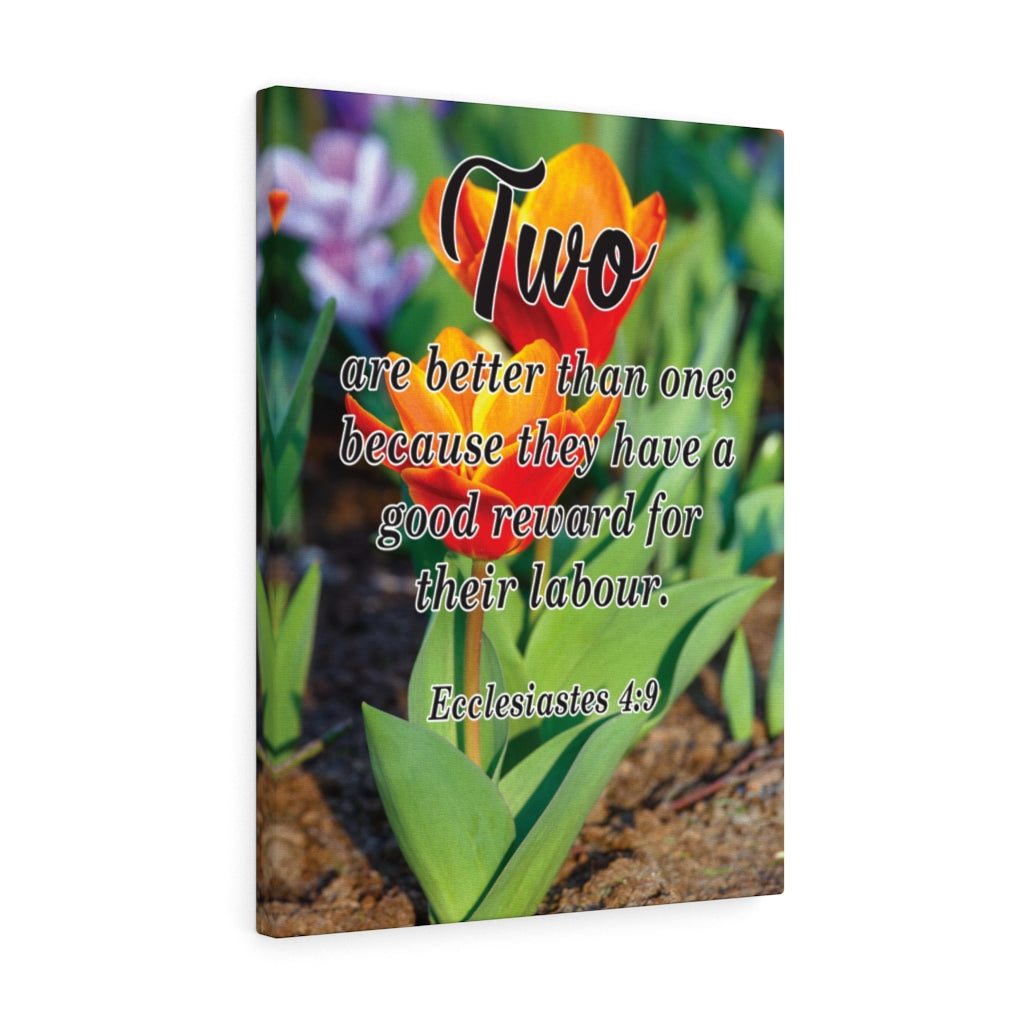 Scripture Walls Two Are Better Than One Ecclesiastes 4:9 Bible Verse Canvas Christian Wall Art Ready to Hang Unframed-Express Your Love Gifts