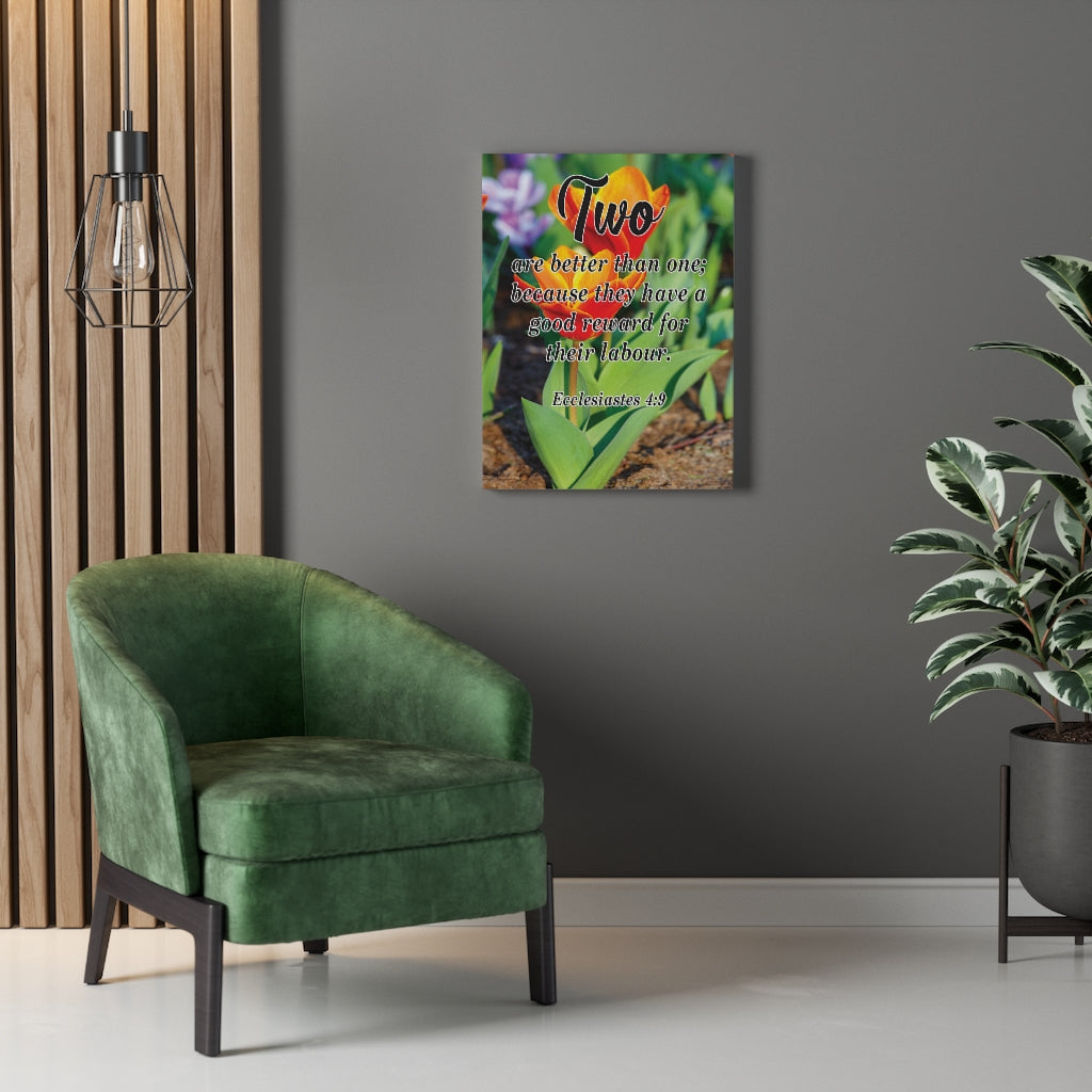 Scripture Walls Two Are Better Than One Ecclesiastes 4:9 Bible Verse Canvas Christian Wall Art Ready to Hang Unframed-Express Your Love Gifts