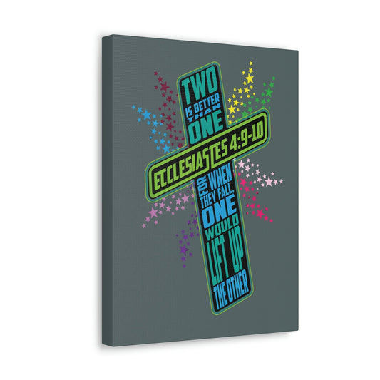 Scripture Walls Two Is Better Than One Ecclesiastes 4:9 Bible Verse Canvas Christian Wall Art Ready To Hang Unframed-Express Your Love Gifts