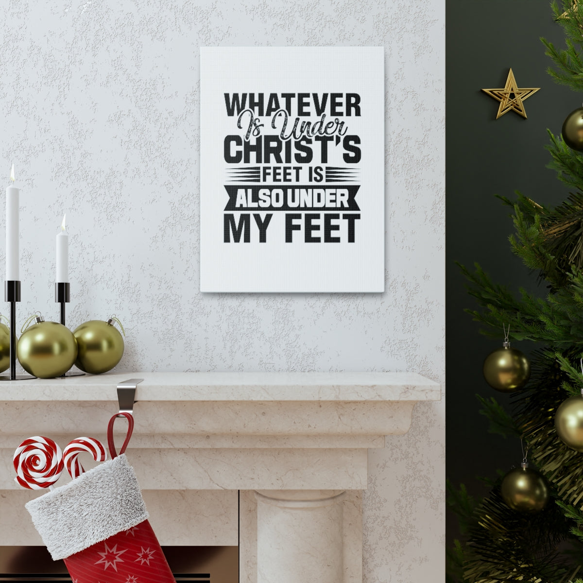 Under Christ's Feet 2 Corinthians 13:5 Christian Wall Art Bible Verse Print Ready to Hang Unframed-Express Your Love Gifts