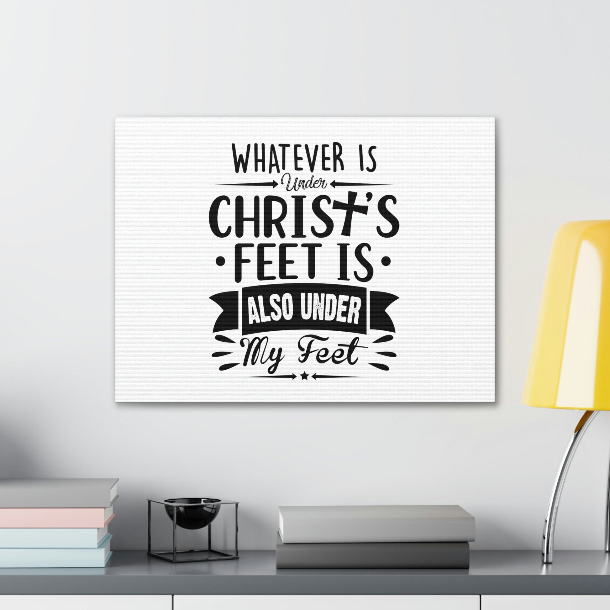 Under Christ's Feet Ephesians 1:22 Cross Christian Wall Art Bible Verse Print Ready to Hang Unframed-Express Your Love Gifts