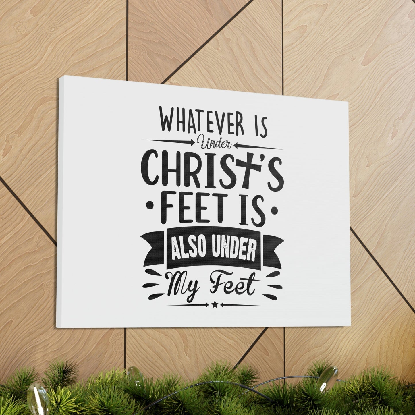 Under Christ's Feet Ephesians 1:22 Cross Christian Wall Art Bible Verse Print Ready to Hang Unframed-Express Your Love Gifts