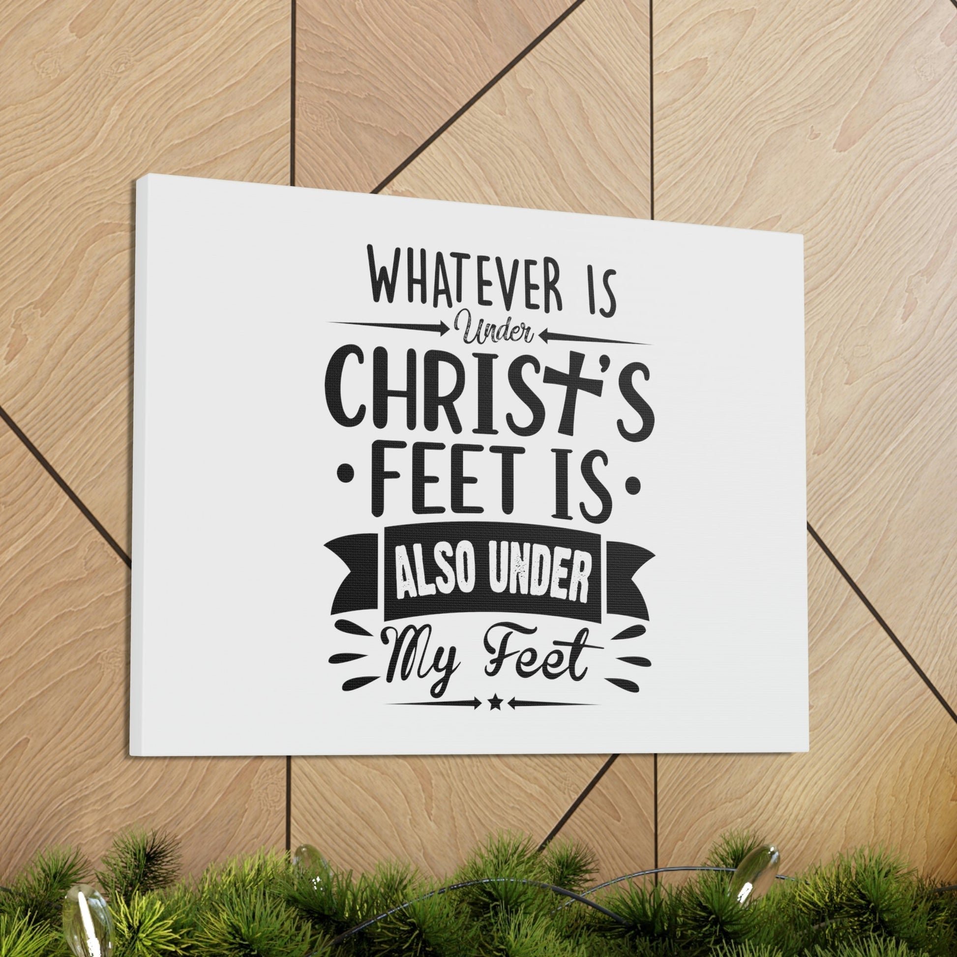 Under Christ's Feet Ephesians 1:22 Cross Christian Wall Art Bible Verse Print Ready to Hang Unframed-Express Your Love Gifts
