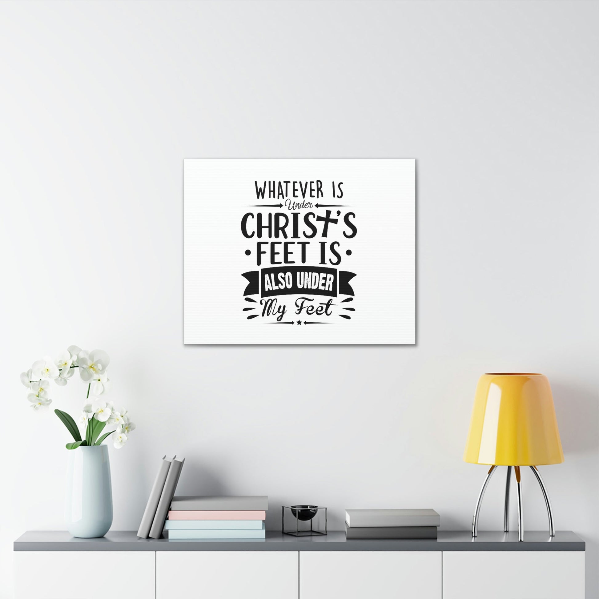 Under Christ's Feet Ephesians 1:22 Cross Christian Wall Art Bible Verse Print Ready to Hang Unframed-Express Your Love Gifts
