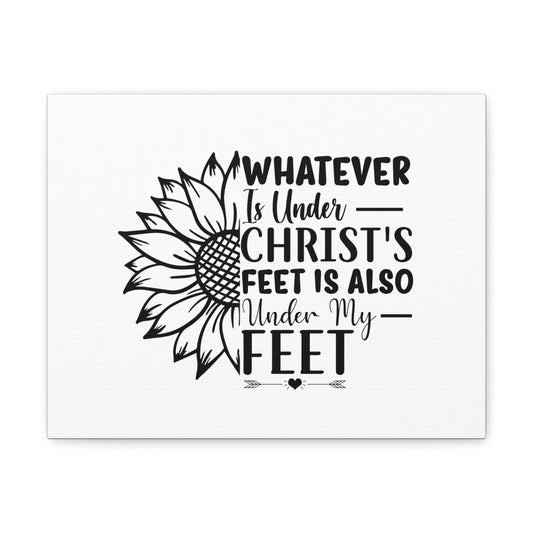Under Christ's Feet Ephesians 1:22 Sunflower Christian Wall Art Bible Verse Print Ready to Hang Unframed-Express Your Love Gifts