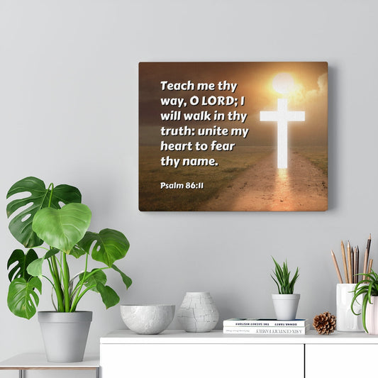 Unite My Heart Psalm 86:11 Bible Verse Canvas Christian Wall Art Ready to Hang Unframed-Express Your Love Gifts