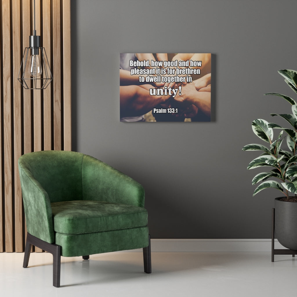 Scripture Walls Unity Psalm 133:1 Bible Verse Canvas Christian Wall Art Ready to Hang Unframed-Express Your Love Gifts