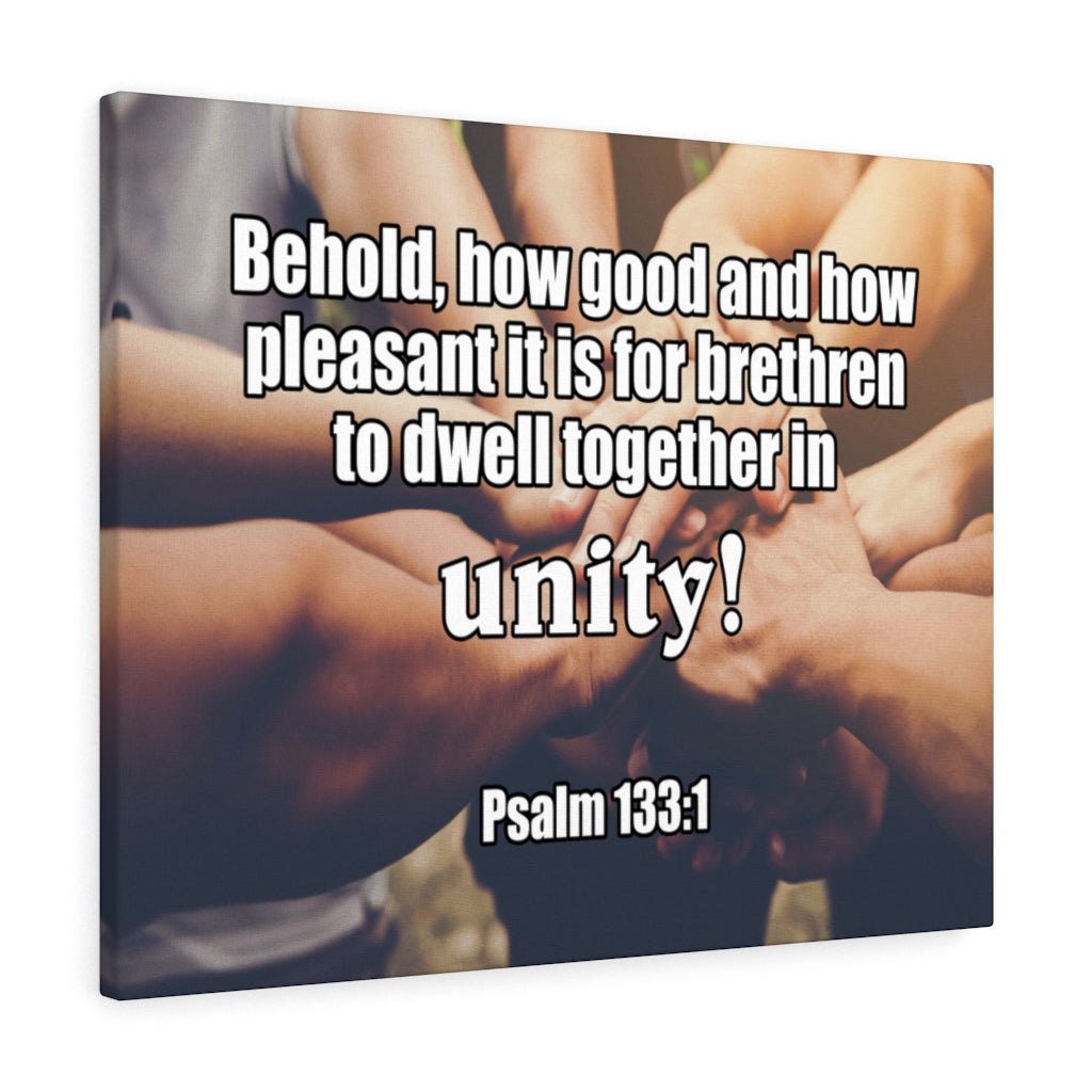 Scripture Walls Unity Psalm 133:1 Bible Verse Canvas Christian Wall Art Ready to Hang Unframed-Express Your Love Gifts
